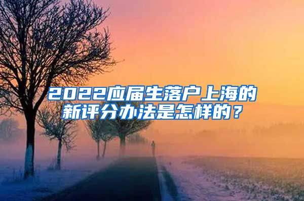 2022应届生落户上海的新评分办法是怎样的？