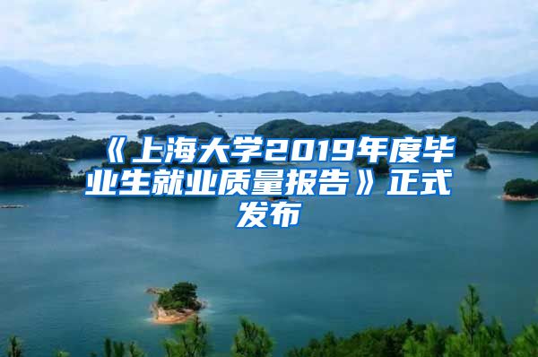 《上海大学2019年度毕业生就业质量报告》正式发布