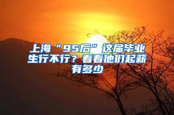上海“95后”这届毕业生行不行？看看他们起薪有多少