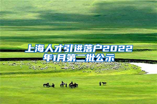 上海人才引进落户2022年1月第二批公示