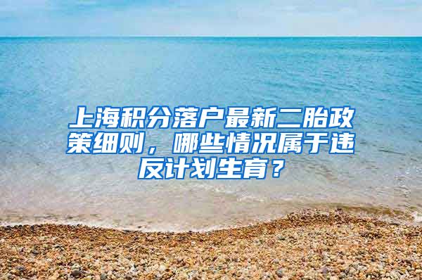上海积分落户最新二胎政策细则，哪些情况属于违反计划生育？