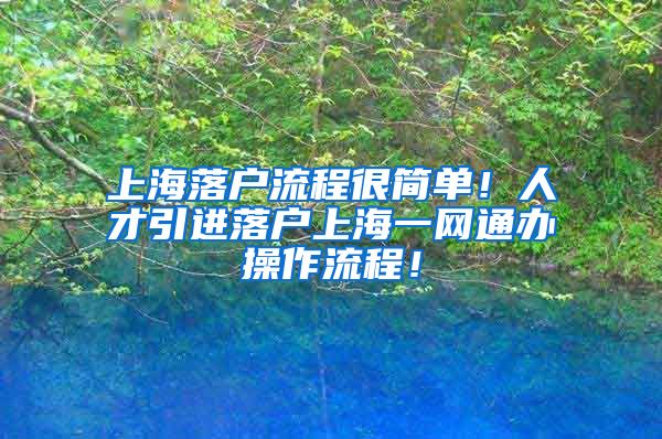 上海落户流程很简单！人才引进落户上海一网通办操作流程！