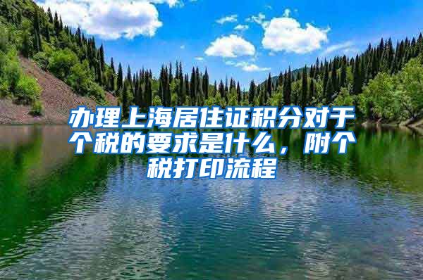 办理上海居住证积分对于个税的要求是什么，附个税打印流程