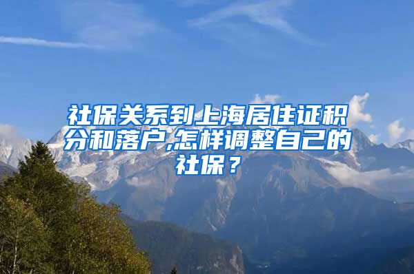 社保关系到上海居住证积分和落户,怎样调整自己的社保？