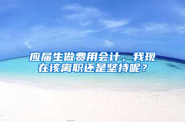 应届生做费用会计，我现在该离职还是坚持呢？