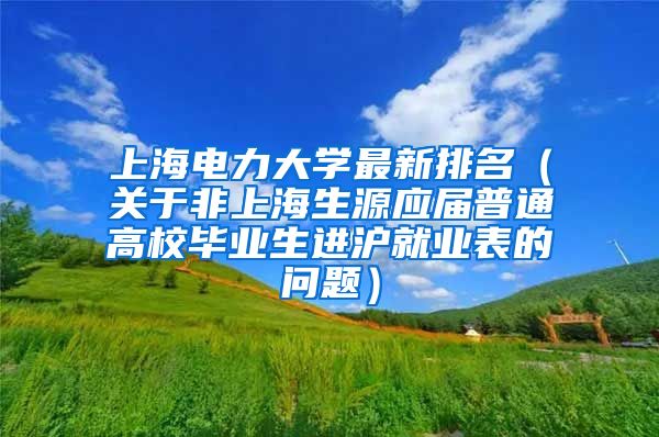 上海电力大学最新排名（关于非上海生源应届普通高校毕业生进沪就业表的问题）