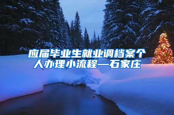 应届毕业生就业调档案个人办理小流程—石家庄