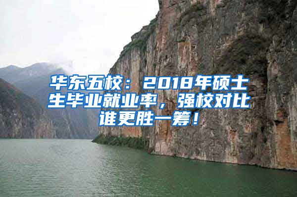 华东五校：2018年硕士生毕业就业率，强校对比谁更胜一筹！