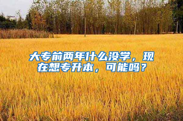 大专前两年什么没学，现在想专升本，可能吗？