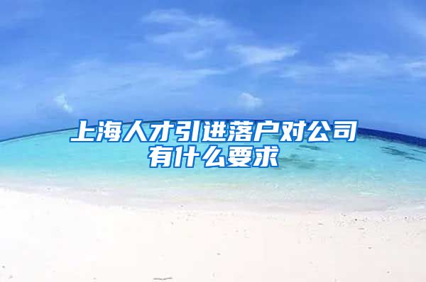 上海人才引进落户对公司有什么要求