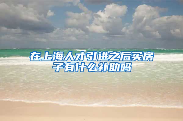 在上海人才引进之后买房子有什么补助吗