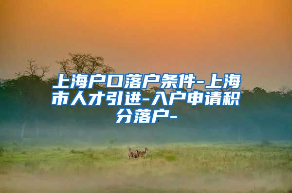 上海户口落户条件-上海市人才引进-入户申请积分落户-