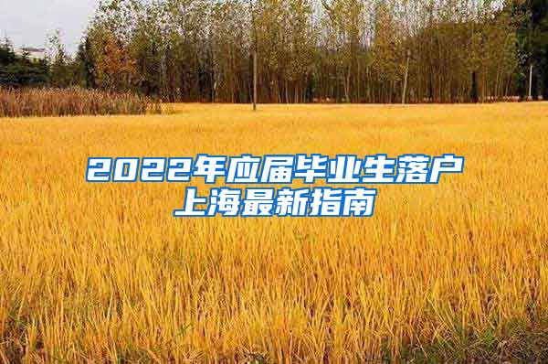 2022年应届毕业生落户上海最新指南