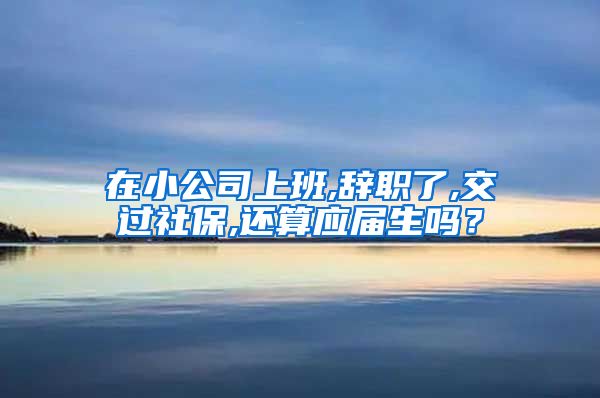 在小公司上班,辞职了,交过社保,还算应届生吗？