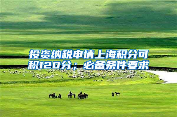 投资纳税申请上海积分可积120分；必备条件要求