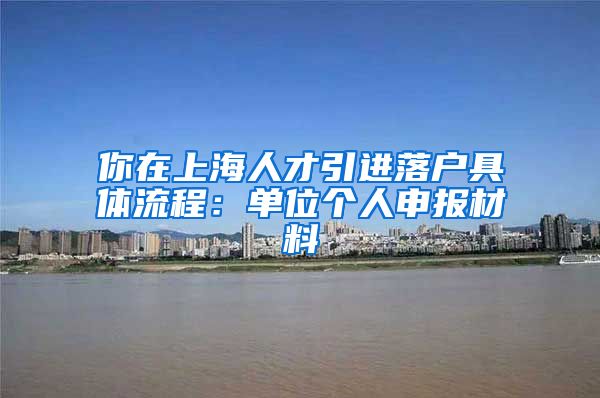 你在上海人才引进落户具体流程：单位个人申报材料