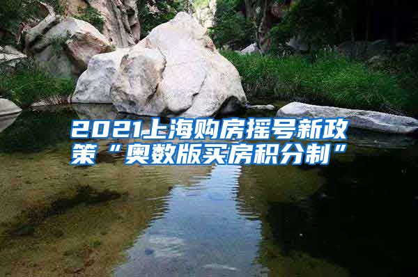 2021上海购房摇号新政策“奥数版买房积分制”