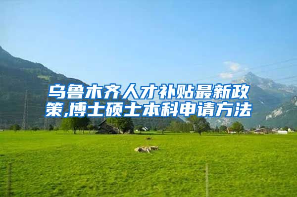 乌鲁木齐人才补贴最新政策,博士硕士本科申请方法