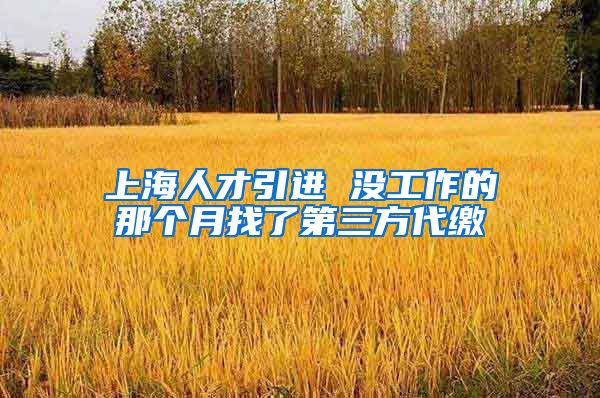 上海人才引进 没工作的那个月找了第三方代缴