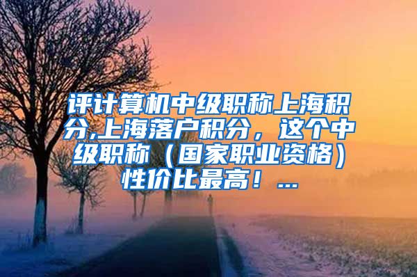 评计算机中级职称上海积分,上海落户积分，这个中级职称（国家职业资格）性价比最高！...