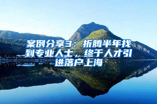 案例分享3：折腾半年找到专业人士，终于人才引进落户上海