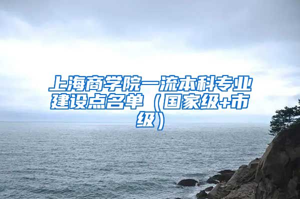 上海商学院一流本科专业建设点名单（国家级+市级）