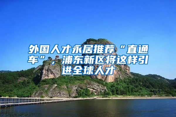 外国人才永居推荐“直通车”，浦东新区将这样引进全球人才