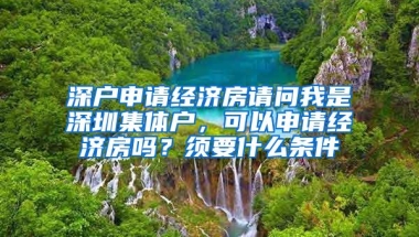 深户申请经济房请问我是深圳集体户，可以申请经济房吗？须要什么条件