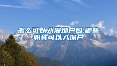 怎么可以入深圳户口,哪些职称可以入深户