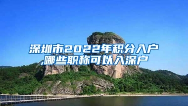 深圳市2022年积分入户,哪些职称可以入深户