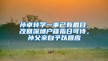 孙卓转学一事已有眉目，改回深圳户籍指日可待，孙父亲自予以回应