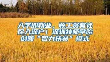 入学即就业，领工资有社保入深户！深圳技师学院创新“智力扶贫”模式