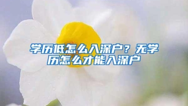 学历低怎么入深户？无学历怎么才能入深户