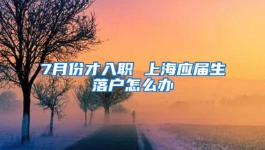 7月份才入职 上海应届生落户怎么办