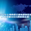 2022上海市积分查询最新目录，直接加100分的职称必看！