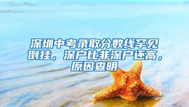深圳中考录取分数线罕见倒挂，深户比非深户还高，原因查明