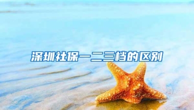 深圳社保一二三档的区别