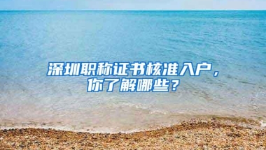深圳职称证书核准入户，你了解哪些？
