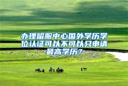 办理留服中心国外学历学位认证可以不可以只申请最高学历？