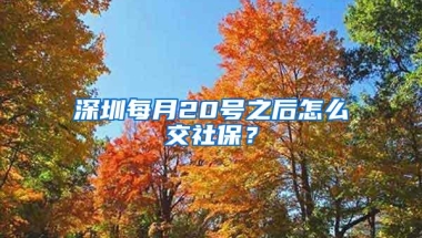 深圳每月20号之后怎么交社保？