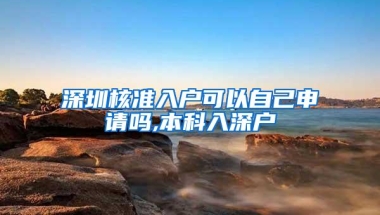 深圳核准入户可以自己申请吗,本科入深户