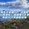独生子女加1分！社保积分有变化！深圳第5区发布积分入学调整政策