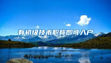 有初级技术职称即可入户