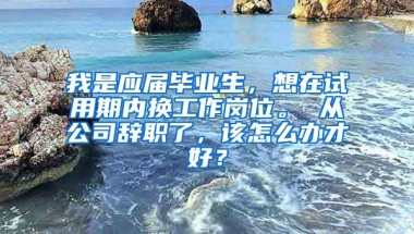 我是应届毕业生，想在试用期内换工作岗位。 从公司辞职了，该怎么办才好？