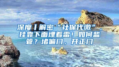 深度丨解密“社保代缴”，挂靠下面埋着雷！如何监管？堵偏门，开正门