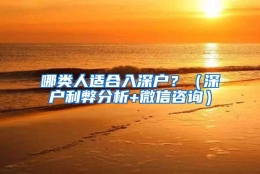 哪类人适合入深户？（深户利弊分析+微信咨询）