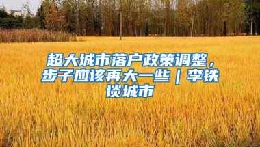 超大城市落户政策调整，步子应该再大一些｜李铁谈城市