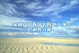 深圳户口有什么好处，深户利弊分析
