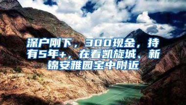 深户刚下，300现金，持有5年+，在看凯旋城、新锦安雅园宝中附近