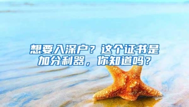 想要入深户？这个证书是加分利器，你知道吗？